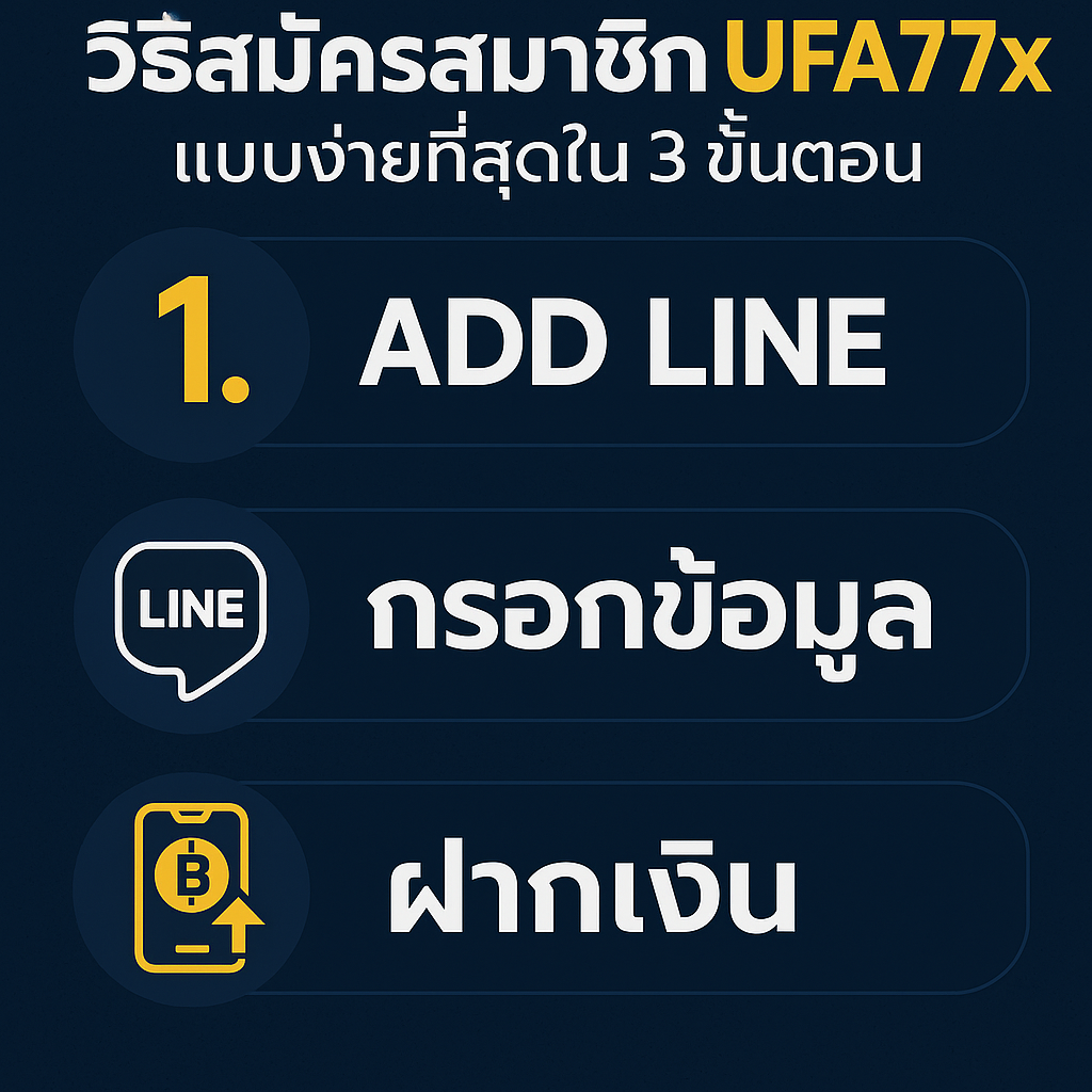 วิธีสมัครสมาชิก UFA77x แบบง่ายที่สุดใน 3 ขั้นตอน
